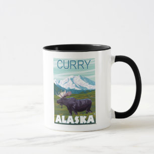 Elche Szene - Curry, Alaska Tasse