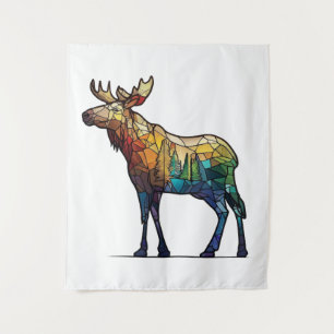 Elche Tiere Portrait Gestaltete Glas frei Wildtier Wandteppich