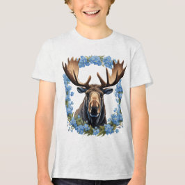 Elche und Alaska Alpenmyosotis Blume Tri-Blend Shirt