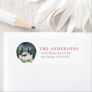 Elche Winter Night Forest Rücksendeadresse