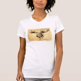 Elchezeichnender Hauptsepia T-Shirt