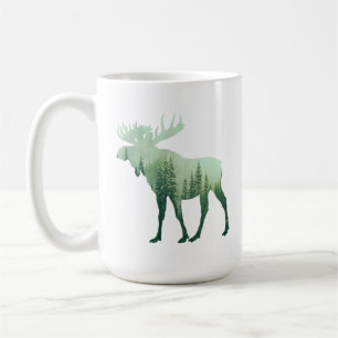 Elchhirsch und Waldnatur Kaffeetasse