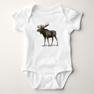 Elchillustration Baby Strampler