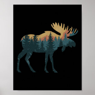 Elchjagd Wandern Outdoor Camping Wald Männer Wo Poster