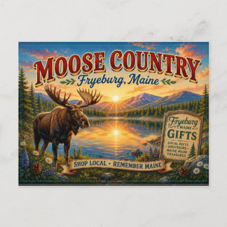 Elchland Fryeburg Maine nostalgische Postkarte