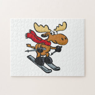 Elchskier-Cartoon Hintergrundfarbe