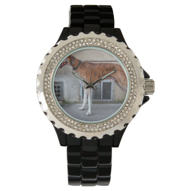 Elder Brindle Greyhound Armbanduhr (Vorderseite)