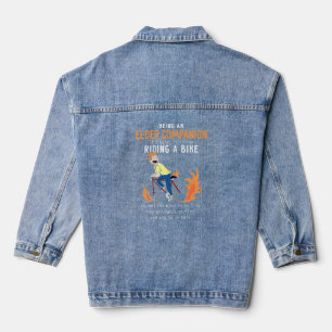 Elder Companion like Riding Bike Cyclist Funny Jeansjacke