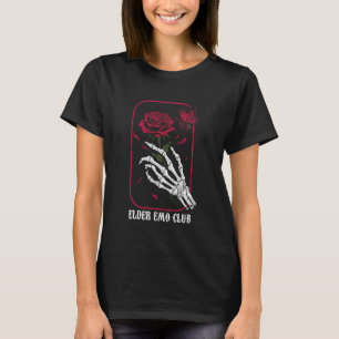 Elder Emo Club Skeleton Hand Rock Gothic Emo Music T-Shirt