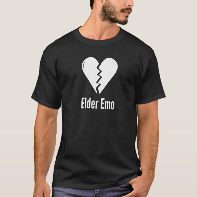 Elder Emo Goth Broken Heart Valentine's Day Single T-Shirt (Vorderseite)