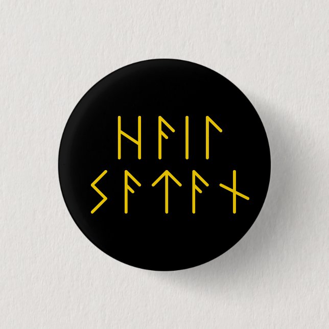 Elder Futhark Hail Satan Button (Vorderseite)