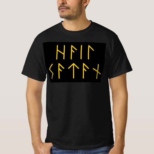 Elder Futhark Hail Satan T-Shirt (Vorderseite)