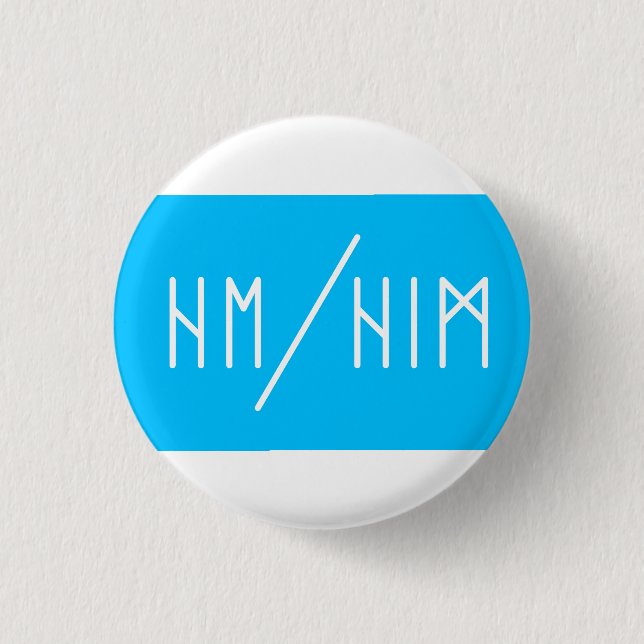 Elder Futhark He/Him Pronouns Button (Vorderseite)