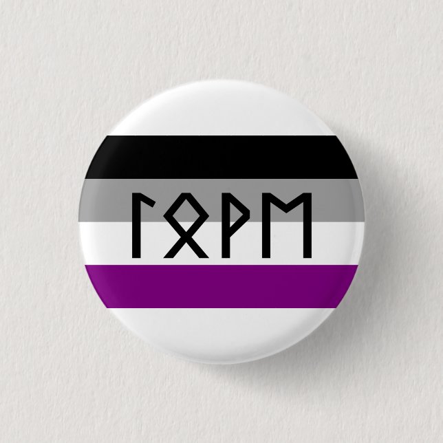 Elder Futhark Liebe Ace Flag Button (Vorderseite)