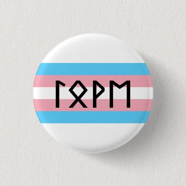 Elder Futhark Liebe Trans Flag Button (Vorderseite)