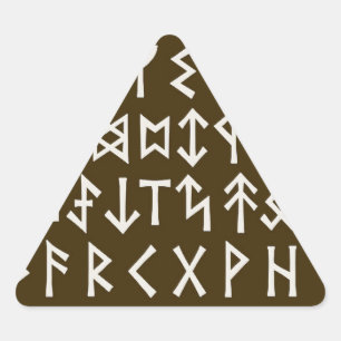 Elder Futhark Runen Dreieckiger Aufkleber