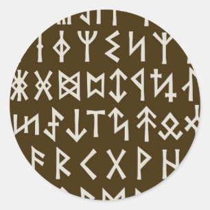 Elder Futhark Runen Runder Aufkleber