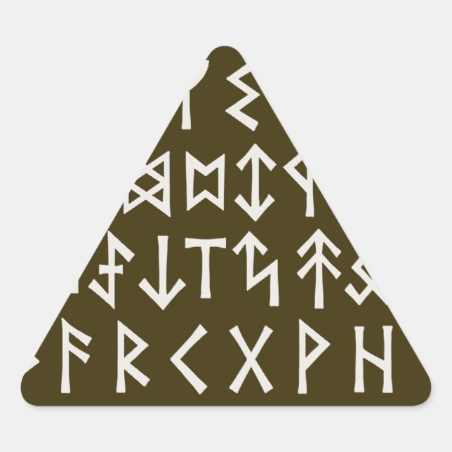 Elder Futhark Runes Dreieckiger Aufkleber (Vorderseite)
