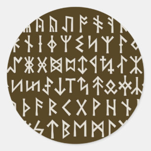 Elder Futhark Runes Runder Aufkleber