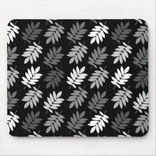 Elder Leaf Muster Schwarz Weiß Grau Mousepad