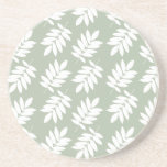 Elder Leaf Pattern White on Green Getränkeuntersetzer<br><div class="desc">Rustic Elder tree leaf silhouette in a surface pattern design with white detail on a green background.</div>