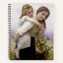 Elder Sister gibt jüngere Schwester Piggyback Ride Notizbuch