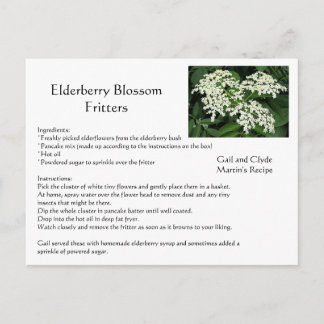 Elderberry Blossom Fritters Postkarte