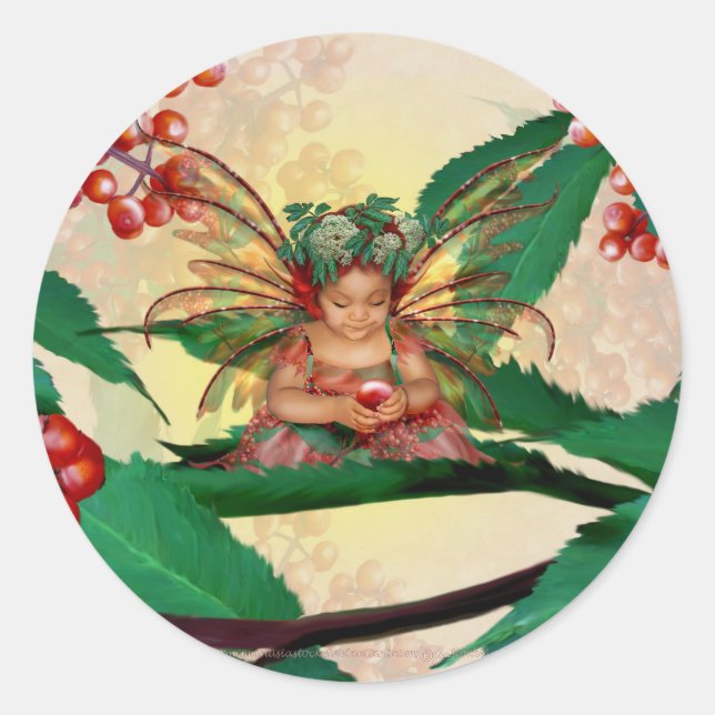 Elderberry Fairy Runder Aufkleber (Vorderseite)