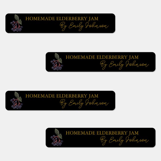Elderberry-Jam-Thin-Siegel Etiketten (Gruppe)
