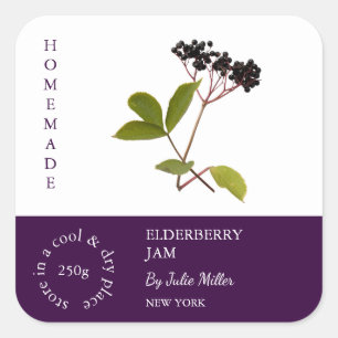 Elderberry Small Business Label Quadratischer Aufkleber