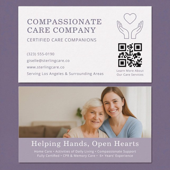 Elderly Home Help Professional QR Code Visitenkarte (Von Creator hochgeladen)