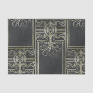 Eldrich-Gewebe-Papier (schwarz und Gold) Seidenpapier