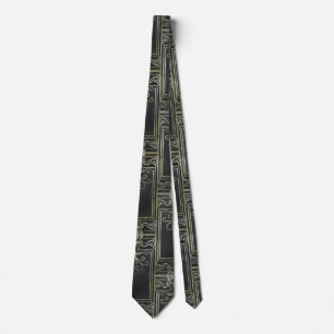 Eldrich-Krawatte (Schwarz und Gold) Tileing Krawatte