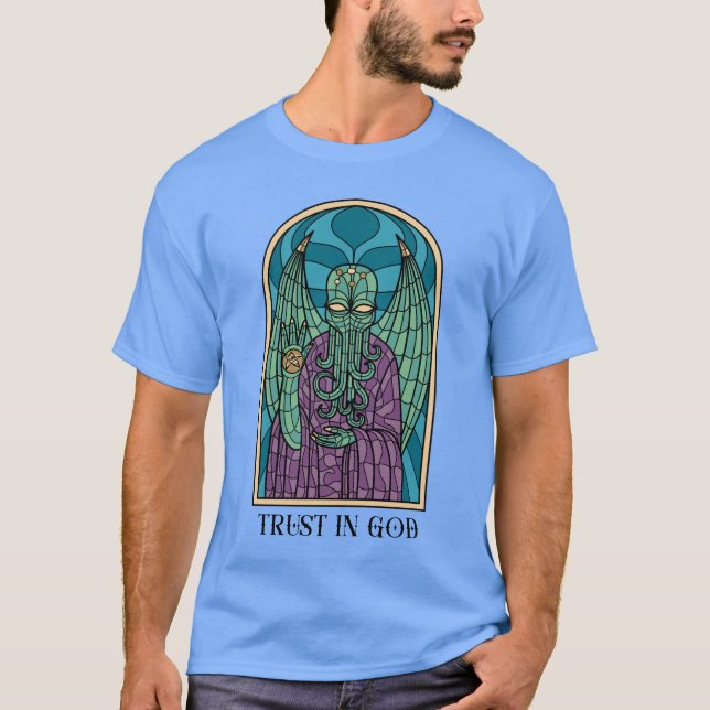 Eldritch Illumination: Cthulhus Präsenz in Stain T-Shirt (Vorderseite)