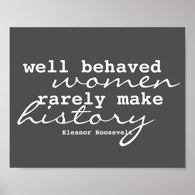 Eleanor Roosevelt cite une affiche sur les femmes (Devant)