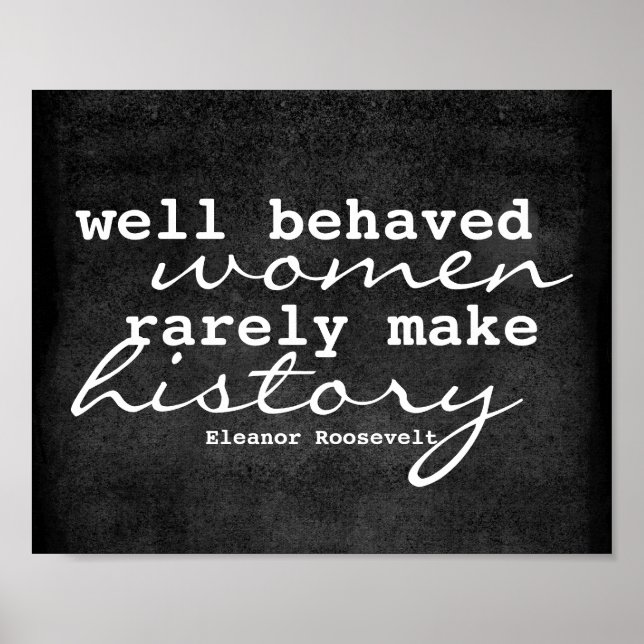 Eleanor Roosevelt cite une affiche sur les femmes (Devant)