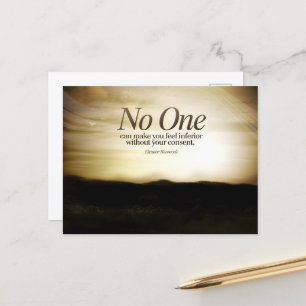 Eleanor Roosevelt Inspiration Zitat "Niemand" Postkarte