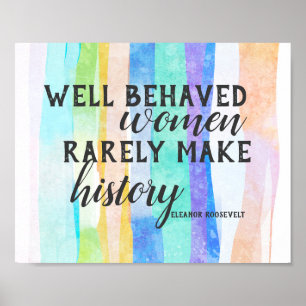 Eleanor Roosevelt Zitat über farbenfrohe Aquarellk Poster