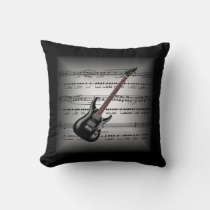 Elec Guitar ~ 3-D Sheet Music ~ Pillow Grau/Black~ Kissen