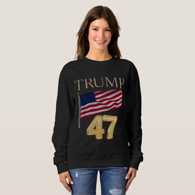 Élection de Trump 47 Sweatshirt du drapeau américa (Devant entier)