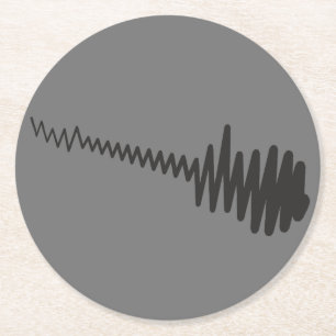 Electric Black Waveform Guitar Sound Runder Pappuntersetzer