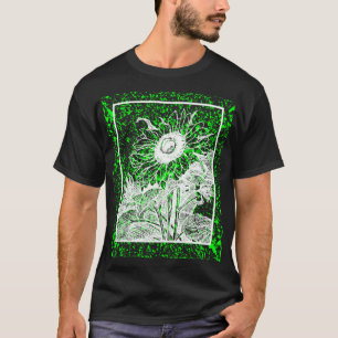 Electric Bloom - Black Unisex mit Neon Spritzer T-Shirt