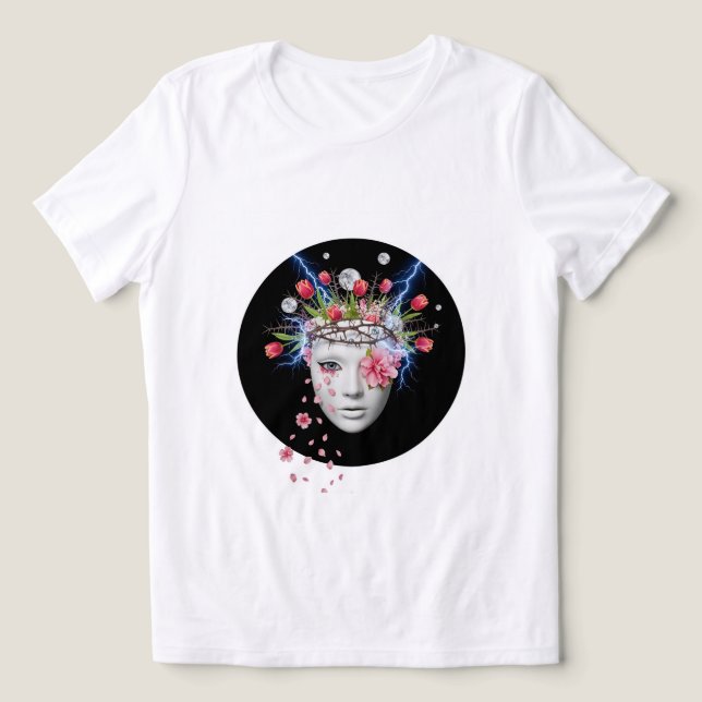 Electric Bloom Goddess T-Shirt ⚡ 🌸 Tri-Blend Shirt (Design Vorderseite)