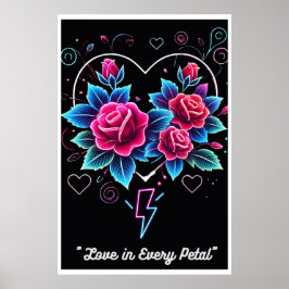 "Electric Bloom: Neon Liebe Symphony" Poster