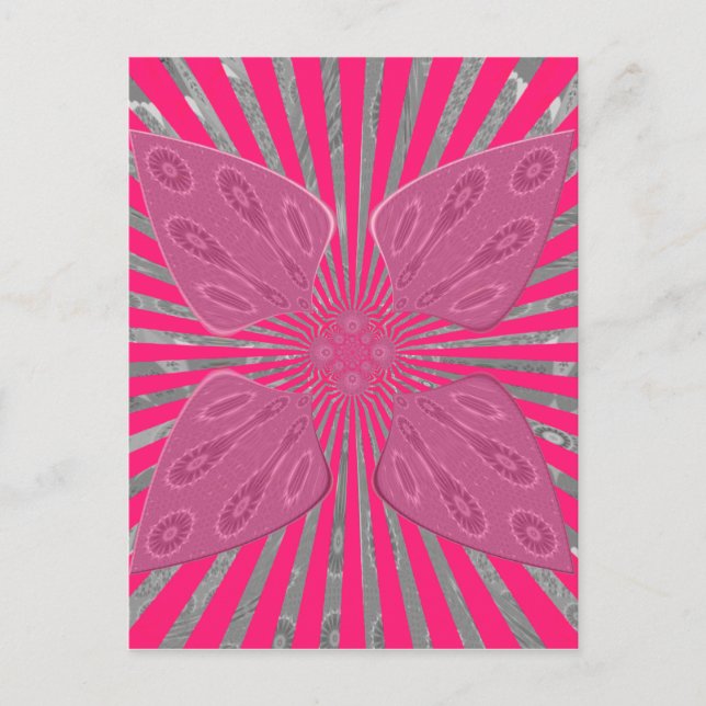 Electric Bloom Wings: Ein lebhafter Edgy und schön Postkarte (Vorderseite)