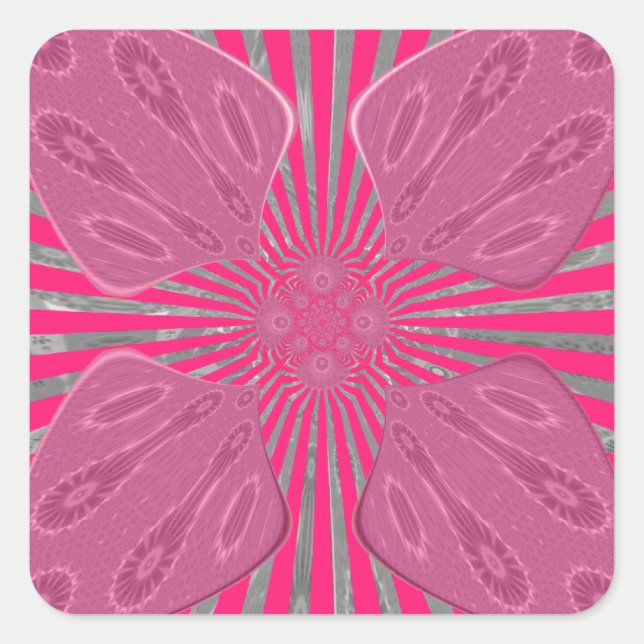 Electric Bloom Wings: Ein lebhafter Edgy und schön Quadratischer Aufkleber (Vorderseite)