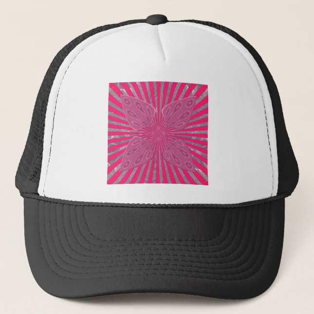 Electric Bloom Wings: Ein lebhafter Edgy und schön Truckerkappe (Vorderseite)