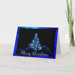 Electric Blue Christmas Card Feiertagskarte