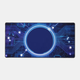 Electric Blue Circuit Board Desk Mat for Tech Fans Schreibtischunterlage