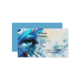 Electric Blue Eye Shadow Makeup Visitenkarte
